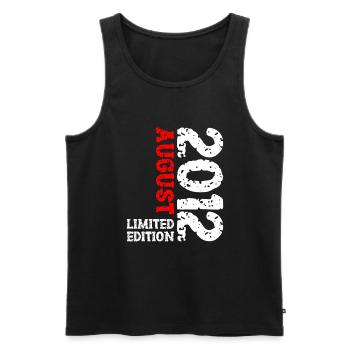 2012 August Limited Edition 11. Geburtstag Outfit - Männer Premium Bio Tank Top - Schwarz - Vorne - Michal (187cm)