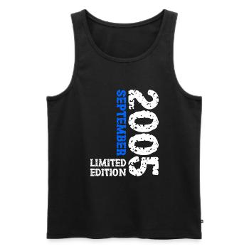 2005 September Limited Edition 18. Geburtstag Deko - Männer Premium Bio Tank Top - Schwarz - Vorne - AI Model Male 178 light (178cm)
