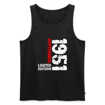 1951 September Limited Edition 72nd Birthday Deco - Men's Premium Organic Tank Top - black - Front - AI Model Male 178 light (178cm)