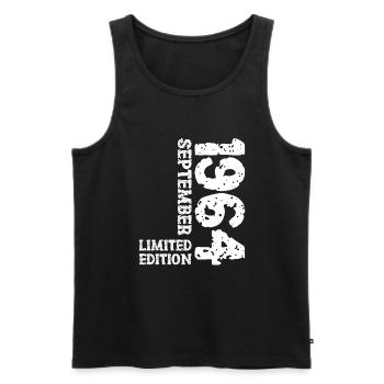 1964 September Limited Edition 59th Birthday Deco - Men's Premium Organic Tank Top - black - Front - AI Model Male 178 light (178cm)