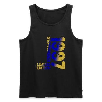 1997 September Limited Edition 26. Geburtstag Deko - Männer Premium Bio Tank Top - Schwarz - Vorne - Michal (187cm)