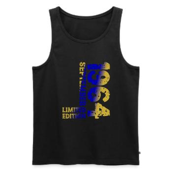 1964 September Limited Edition 59th Birthday Deco - Men's Premium Organic Tank Top - black - Front - AI Model Male 178 light (178cm)