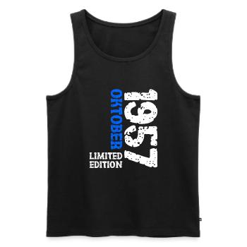 1957 Oktober Limited Edition 66. Geburtstag Deko - Männer Premium Bio Tank Top - Schwarz - Vorne - AI Model Male 178 light (178cm)