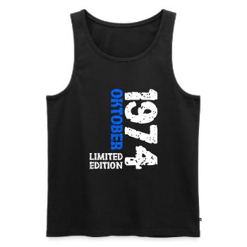 1974 Oktober Limited Edition 49. Geburtstag Deko - Männer Premium Bio Tank Top - Schwarz - Vorne - AI Model Male 178 light (178cm)