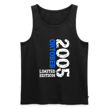 2005 Oktober Limited Edition 18. Geburtstag Deko - Männer Premium Bio Tank Top - Schwarz - Vorne - AI Model Male 178 light (178cm)
