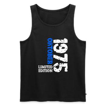1975 Oktober Limited Edition 48. Geburtstag Deko - Männer Premium Bio Tank Top - Schwarz - Vorne - Michal (187cm)