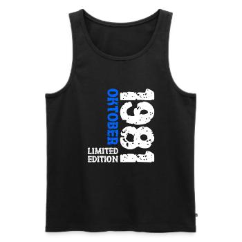 1981 Oktober Limited Edition 42. Geburtstag Deko - Männer Premium Bio Tank Top - Schwarz - Vorne - AI Model Male 178 light (178cm)