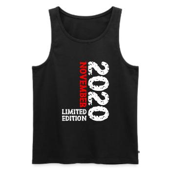 2020 novembre édition limitée 3ème anniversaire Décoration - Débardeur bio Premium Homme - noir - Devant - Michal (187cm)