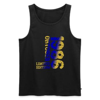 1986 Oktober Limited Edition 37. Geburtstag Deko - Männer Premium Bio Tank Top - Schwarz - Vorne - Michal (187cm)