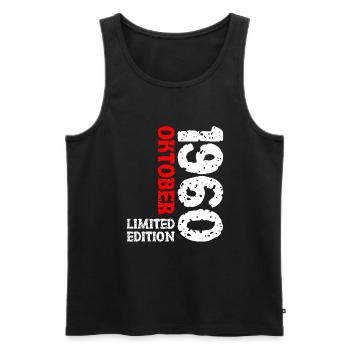 1960 Oktober Limited Edition 63. Geburtstag Deko - Männer Premium Bio Tank Top - Schwarz - Vorne - Michal (187cm)
