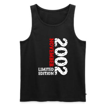2002 November Limited Edition 21. Geburtstag Deko - Männer Premium Bio Tank Top - Schwarz - Vorne - Michal (187cm)