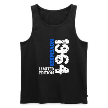 1964 November Limited Edition 59th Birthday Decoration - Men's Premium Organic Tank Top - black - Front - AI Model Male 178 light (178cm)
