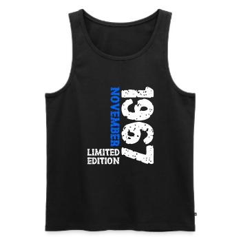 1967 November Limited Edition 56th Birthday Decoration - Men's Premium Organic Tank Top - black - Front - Michal (187cm)