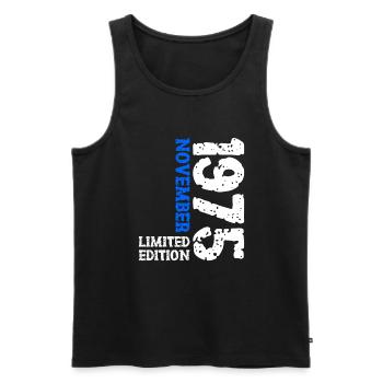 1975 November Limited Edition 48th Birthday Decoration - Men's Premium Organic Tank Top - black - Front - Michal (187cm)