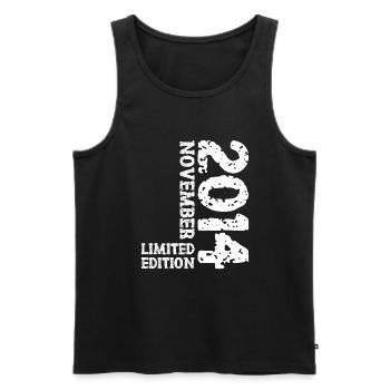2014 Novembre Édition Limitée 9ème Anniversaire Décoration - Débardeur bio Premium Homme - noir - Devant - Michal (187cm)