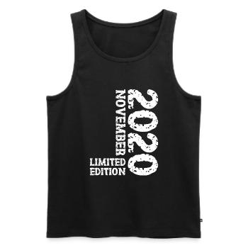 2020 Novembre Édition Limitée 3ème Anniversaire Décoration - Débardeur bio Premium Homme - noir - Devant - Michal (187cm)