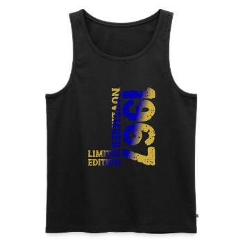 1967 November Limited Edition 56th Birthday Decoration - Men's Premium Organic Tank Top - black - Front - Michal (187cm)