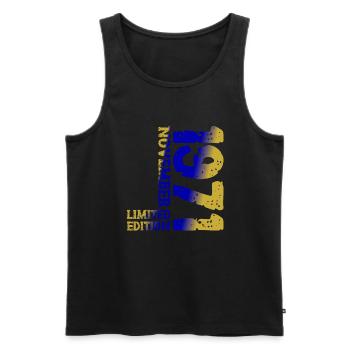 1971 November Limited Edition 52. Geburtstag Deko - Männer Premium Bio Tank Top - Schwarz - Vorne - AI Model Male 178 light (178cm)