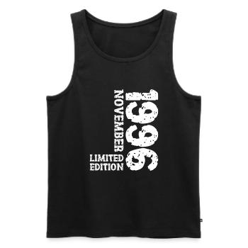 1996 November Limited Edition 27. Geburtstag Deko - Männer Premium Bio Tank Top - Schwarz - Vorne - AI Model Male 178 light (178cm)