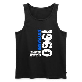 1960 November Limited Edition 63. Geburtstag Deko - Männer Premium Bio Tank Top - Schwarz - Vorne - Michal (187cm)