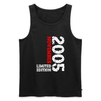 2005 November Limited Edition 18. Geburtstag Deko - Männer Premium Bio Tank Top - Schwarz - Vorne - AI Model Male 178 light (178cm)