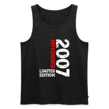 2007 November Limited Edition 16th Birthday Decoration - Men's Premium Organic Tank Top - black - Front - AI Model Male 178 light (178cm)