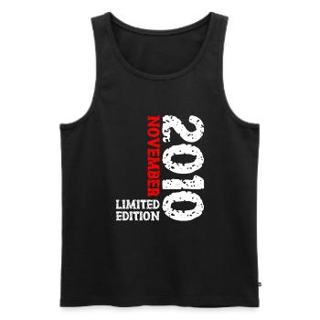 2010 November Limited Edition 13th Birthday Decoration - Men's Premium Organic Tank Top - black - Front - AI Model Male 178 light (178cm)