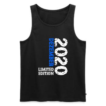 2020 Décembre Édition Limitée 3ème Anniversaire Décoration - Débardeur bio Premium Homme - noir - Devant - Michal (187cm)