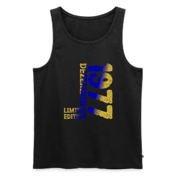1977 Dezember Limited Edition 46. Geburtstag Deko - Männer Premium Bio Tank Top - Schwarz - Vorne - AI Model Male 178 light (178cm)