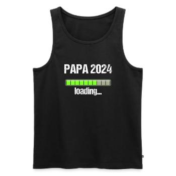 Papa 2024 Loading Vaterschaft Vater Werden Dad - Männer Premium Bio Tank Top - Schwarz - Vorne - Michal (187cm)
