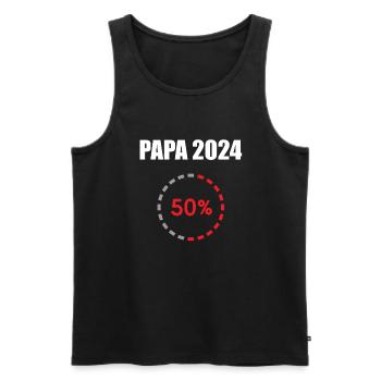 Papa 2024 Loading Vaterschaft Vater Werden Dad - Männer Premium Bio Tank Top - Schwarz - Vorne - Michal (187cm)