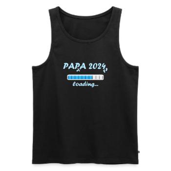 Papa 2024 Loading Vaterschaft Vater Werden Dad - Männer Premium Bio Tank Top - Schwarz - Vorne - Michal (187cm)
