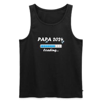Papa 2024 Loading Vaterschaft Vater Werden Dad - Männer Premium Bio Tank Top - Schwarz - Vorne - Michal (187cm)