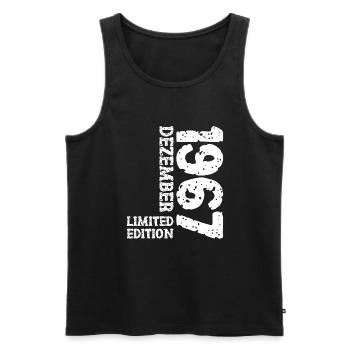 1967 December Limited Edition 56th Birthday Decoration - Men's Premium Organic Tank Top - black - Front - Michal (187cm)