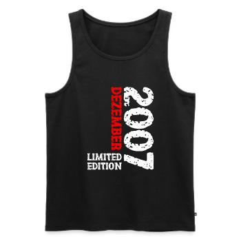 2007 December Limited Edition 16th Birthday Decoration - Men's Premium Organic Tank Top - black - Front - Michal (187cm)