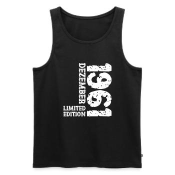1961 December Limited Edition 62nd Birthday Decoration - Men's Premium Organic Tank Top - black - Front - Michal (187cm)