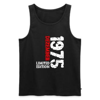 1975 Dezember Limited Edition 48. Geburtstag Deko - Männer Premium Bio Tank Top - Schwarz - Vorne - Michal (187cm)