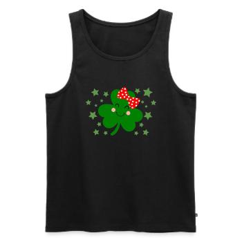 Accessoires de la Saint-Patrick, décoration de Shamrock d'irlande - Débardeur bio Premium Homme - noir - Devant - Michal (187cm)