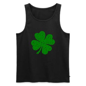 Accessoires de la Saint-Patrick, décoration de Shamrock d'irlande - Débardeur bio Premium Homme - noir - Devant - Michal (187cm)