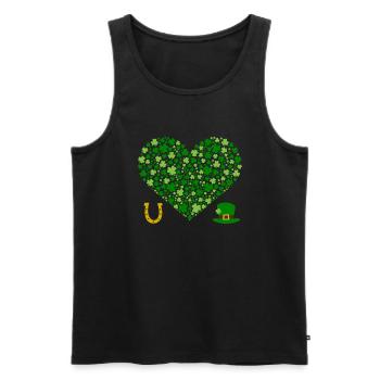 Accessoires de la Saint-Patrick, décoration de Shamrock d'irlande - Débardeur bio Premium Homme - noir - Devant - Michal (187cm)