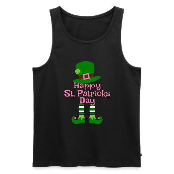 Accessoires de la Saint-Patrick, décoration de Shamrock d'irlande - Débardeur bio Premium Homme - noir - Devant - Michal (187cm)