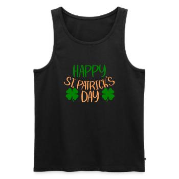 Accessoires de la Saint-Patrick Irlande Shamrock décoration - Débardeur bio Premium Homme - noir - Devant - Michal (187cm)