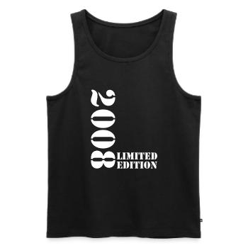 2008 Édition Limitée Anniversaire Cadeau Femme Mari - Débardeur bio Premium Homme - noir - Devant - Michal (187cm)