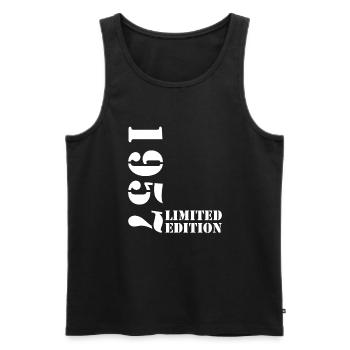 1957 édition limitée anniversaire cadeau femme mari - Débardeur bio Premium Homme - noir - Devant - Michal (187cm)