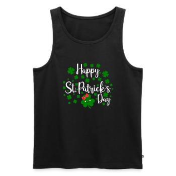 Accessoires de la Saint-Patrick Irlande Shamrock décoration - Débardeur bio Premium Homme - noir - Devant - Michal (187cm)