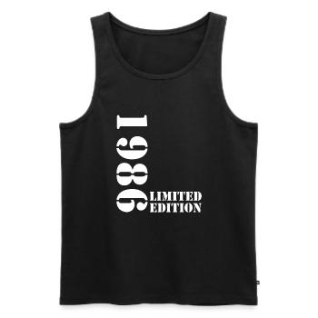 1986 édition limitée anniversaire cadeau femme mari - Débardeur bio Premium Homme - noir - Devant - Michal (187cm)