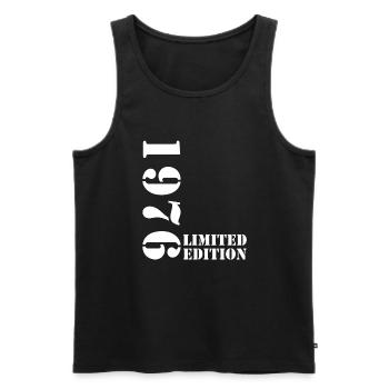 1976 Limited Edition Birthday Gift Wife Husband - Men's Premium Organic Tank Top - black - Front - AI Model Male 178 light (178cm)
