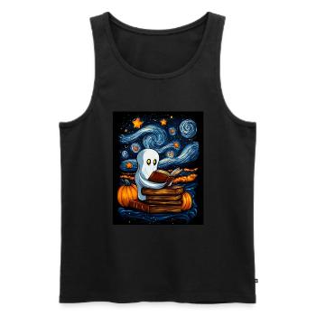Cadeau d’Halloween Femmes Hommes Enfants Décoration - Débardeur bio Premium Homme - noir - Devant - Michal (187cm)