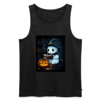 Cadeau d’Halloween Femmes Hommes Enfants Décoration - Débardeur bio Premium Homme - noir - Devant - Michal (187cm)