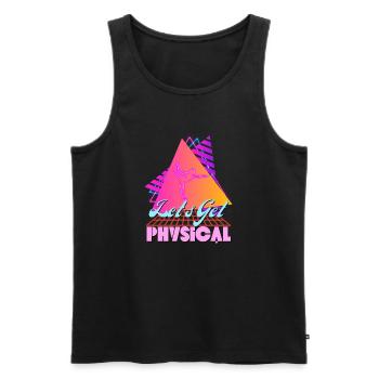 Let's Get Physical For A Fitness 80's - Männer Premium Bio Tank Top - Schwarz - Vorne - AI Model Male 178 light (178cm)